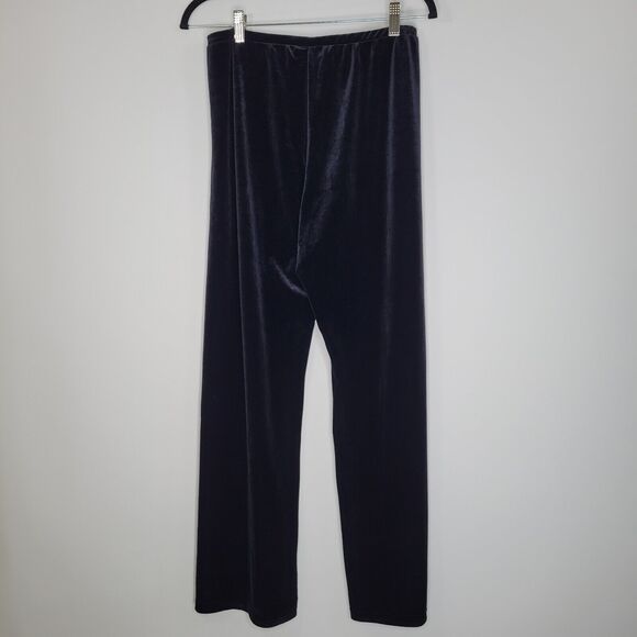 Vintage WESTERN CONNECTION Black Velour Pants Size M Pull On Straight Leg - Picture 4 of 9